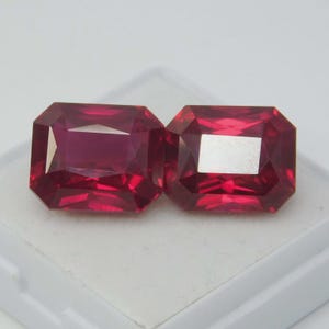 Roter Rubin Mosambik AAA Loser Edelstein, Loser Rubinstein Hochwertige Smaragdform geschnitten, Schmuckherstellungswerkzeug & Ring 14 Karat Geschenk für sie
