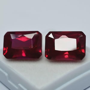 Roter Rubin Mosambik AAA Loser Edelstein, Loser Rubinstein Hochwertige Smaragdform geschnitten, Schmuckherstellungswerkzeug & Ring 16 Karat Geschenk für sie