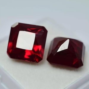 Roter Rubin Mosambik AAA Loser Edelstein, loser Rubinstein Hochwertige quadratische Form geschnitten, Schmuckherstellungswerkzeug & Ring 16 Karat Geschenk für sie