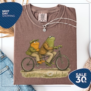Comfort Colors® Frog And Toad Shirt | Frog And Toad On Bike Shirt | Nature Shirt | Frog Shirt | Bike Lovers Shirt | Toad Shirt | Cute Frog