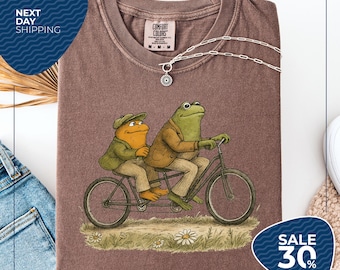 Comfort Colors® Frog And Toad Shirt | Frog And Toad On Bike Shirt | Nature Shirt | Frog Shirt | Bike Lovers Shirt | Toad Shirt | Cute Frog