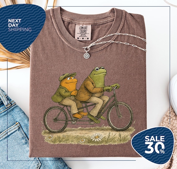 Comfort Colors® Frog And Toad Shirt | Frog And Toad On Bike Shirt | Nature Shirt | Frog Shirt | Bike Lovers Shirt | Toad Shirt | Cute Frog