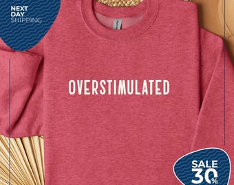 Overstimulated Hoodie | Gen Z Sweatshirt | Anxiety Crewneck | Weirdcore Clothing | Unhinged Sweater | Funny Sarcastic | Cowboy Frog