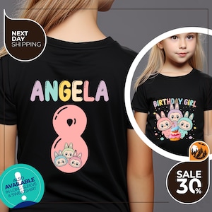 Custom Labubu Birthday Girl Shirt | Personalized Labubu Birthday Gift | Custom Birthday Shirt | Cute Birthday T-Shirt | Birthday Girl Tee