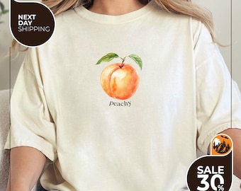 Comfort Colors® Peach Shirt | Vintage Graphic Fruit Shirt | Aesthetic Fruit Shirt | Boho Shirt | Fruit Tee | Peach Shirt | Peach Graphic Tee
