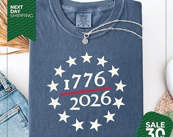 Comfort Colors® American 250 Shirt | USA 250th Anniversary Shirt | Semiquincentennial Celebration Shirt | 1776-2026 | Betsy Ros Vintage Flag
