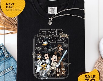 Comfort Color® Mickey Jedi And Friends Shirt | Retro Star Wars Tee | Hollywood Studios Family Vacation Tee | Galaxy Edge Apparel | Disney