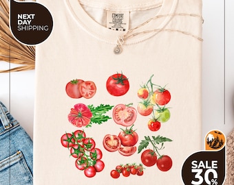 Comfort Colors® Tomato Shirt | Fruit Shirt | Botanical Shirt | Cottagecore Clothing Vegan Shirt | Garden Shirt Vegetable Shirt | Aesthetic