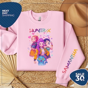 Custom Kpop Demon Hunters Youth Sweatshirt | Huntrix Girl Toddler Shirt | Kpop idol group Shirt | Mira | Rumi | Joey Shirt | Demon Hunter
