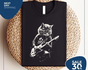Rock Cat Guitar T-Shirt | Funny Cat Lover Gift | Cat shirt | funny cat tee | Cat lovers