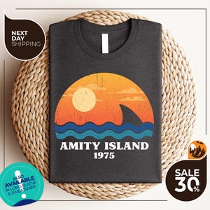 Jaws Amity 1975 Shirt | Amity Island Shirt | Jaws Shirt | Funny Movie Shirt | Amity Island Movie Shirt | Great White Shark Shirt | Swim Tee