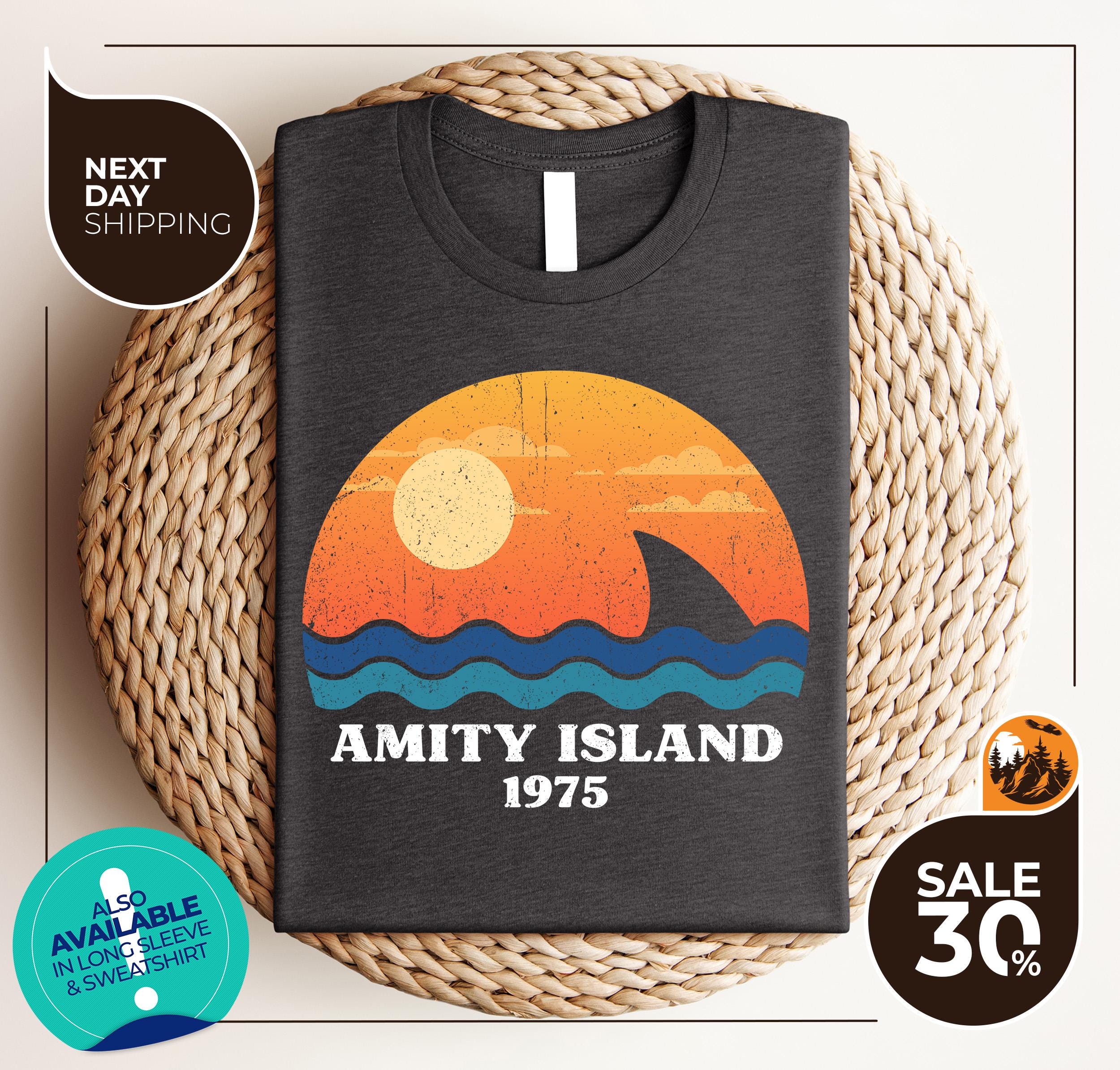 Jaws Amity 1975 Shirt | Amity Island Shirt | Jaws Shirt | Funny Movie Shirt | Amity Island Movie Shirt | Great White Shark Shirt | Swim Tee
