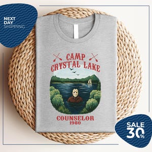 Camp Crystal Lake Shirt | Friday The 13th Jason Voorhees Horror Movie Shirt | Scary Movie Halloween T-Shirt | Vintage 80s Camp Crystal