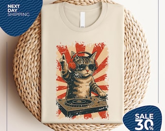 Cool DJ Cat T-shirt | Funny Cat With Headphones Shirt | Stylish Cat Lovers Gift | DJ Cat Kitty Shirt | Trendy Cat Graphic Shirt