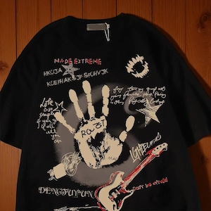 Heavyweight Washed Vintage Oversized Tee – Unisex Streetwear T-Shirt, Harajuku Hip Hop Punk Style Cotton Top