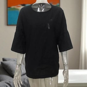 Oversized Cotton Linen Blouse – Women’s Loose Fit Summer Top, Solid Color O-Neck 3/4 Sleeve Shirt (S–5XL)