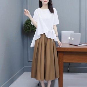 KoraLuxe Linen Pant Set – Women&#39;s 2-Piece Korean Style Summer 2025 Outfit | Wholesale & Bulk Available