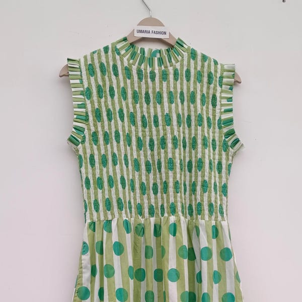 Vestido midi de algodón floral hecho a mano - Vestido largo de verano colorido con tirantes y estampado floral