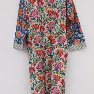 Bata de kimono de algodón, bata estampada, ideal para damas de honor, ropa de dormir de verano, talla única. imagen 8