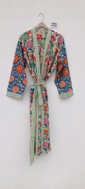 Cotton Kimono Robes Dressing Gown,Block Print Bridesmaid, Summer Nightwear,One Size product logo