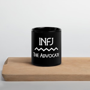 INFJ MBTI Black Glossy Mug
