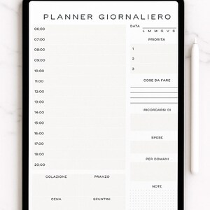 Planner Giornaliero Digitale PDF | Stampabile | To Do List | Agenda Minimal | Planner Produttività da Stampare | Planner Organizzazione