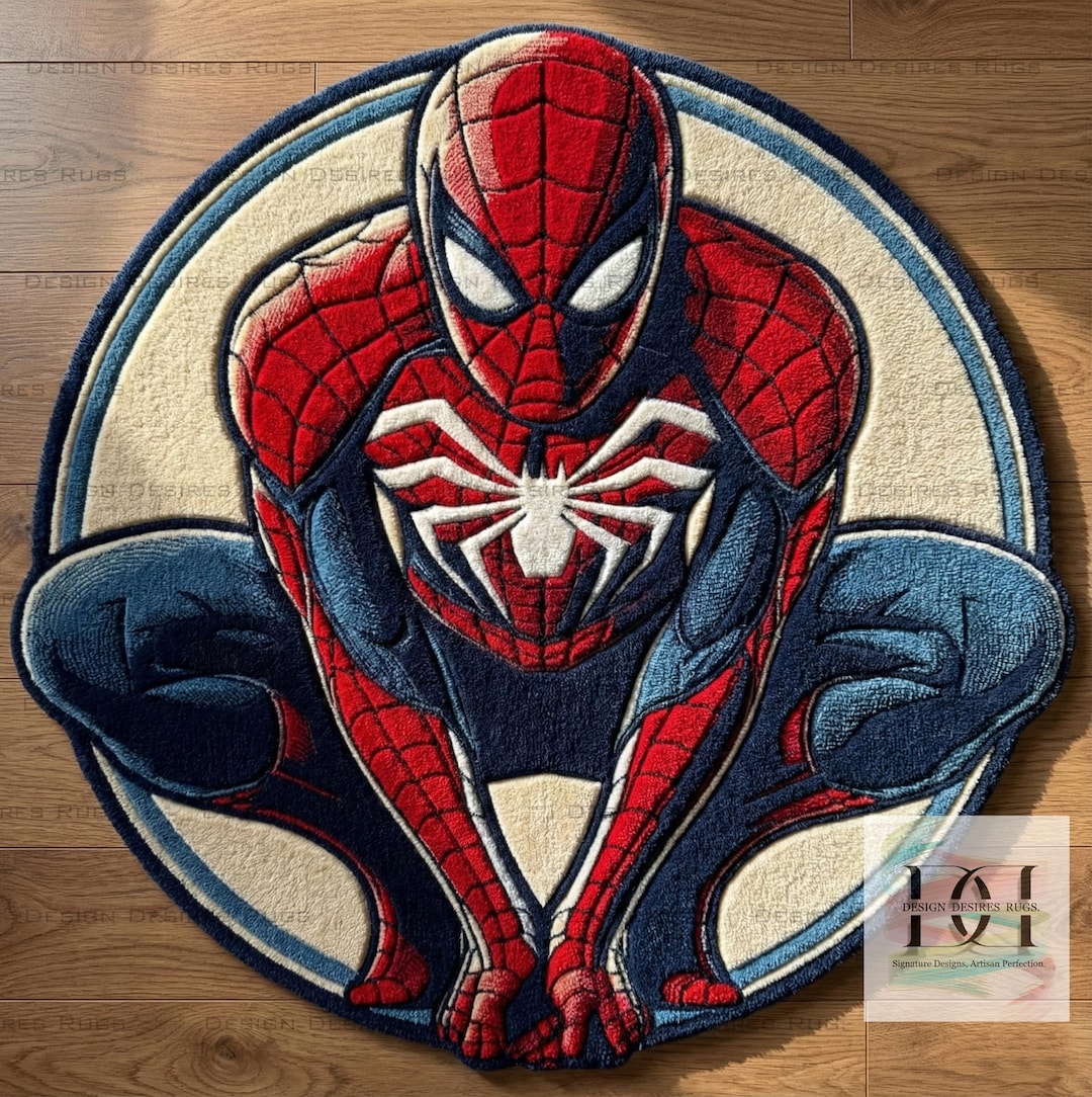 Hand-tufted Insomniac Spider-man Rug | PS5 Gaming Room Decor | Custom ...
