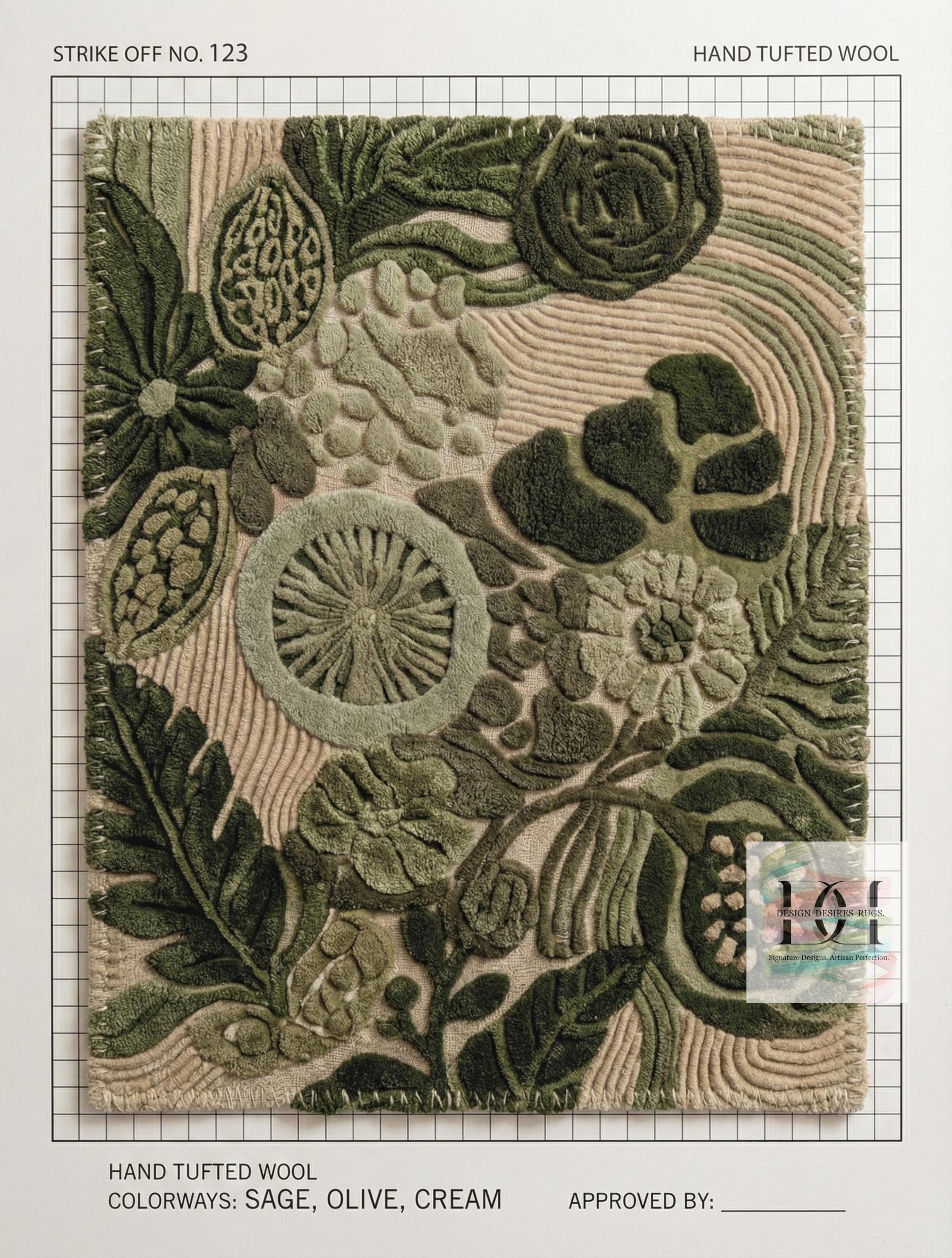 Top Secret Rug Secret Garden Sculpted Oval Rug - Green Hand Tufted Wool Carpet ...