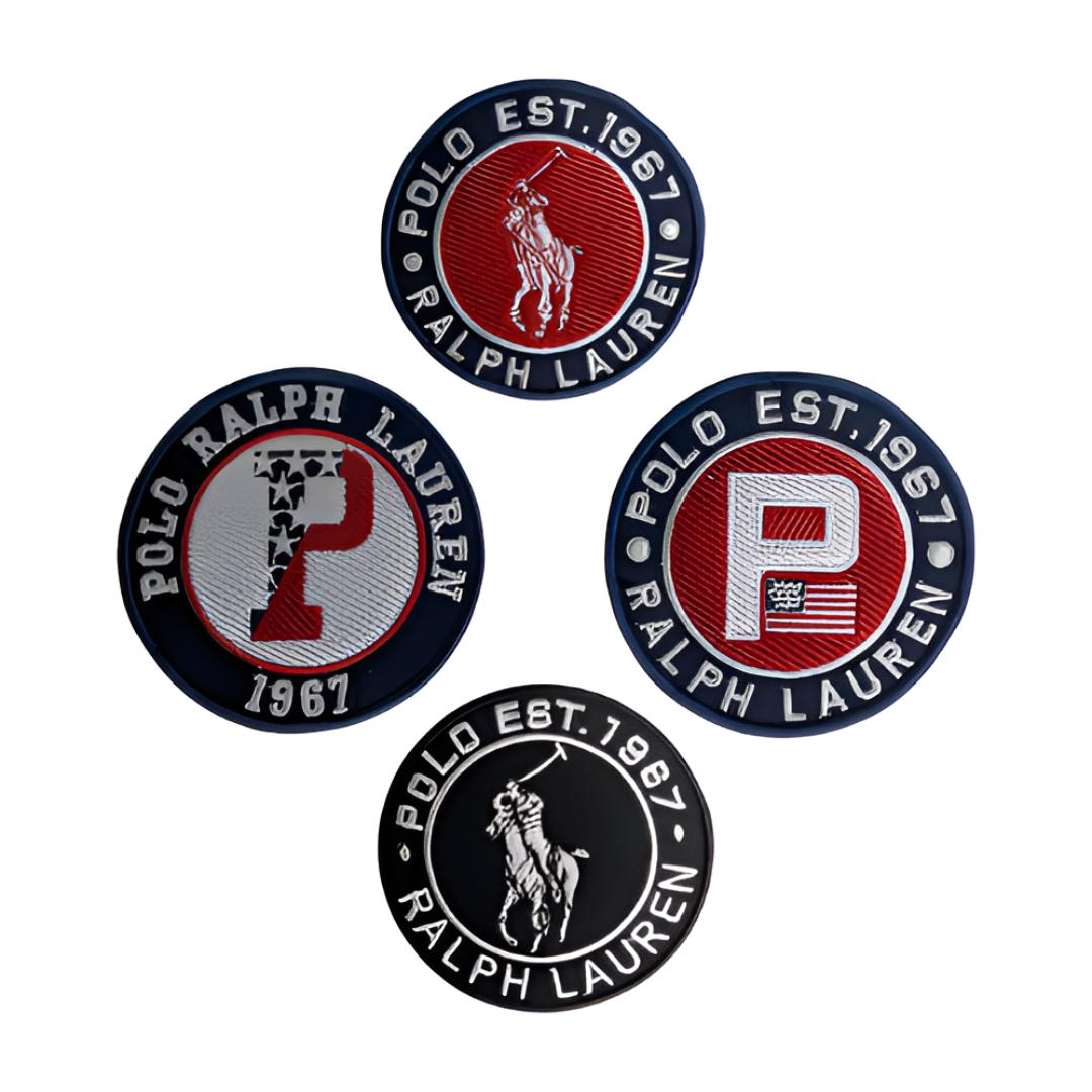 Set of 4 polo Horse & Letter "P" Style Patches – 3.75" Embroidered Iron-On Sew-On Badges for Jackets, Bags, Hats and DIY Fashion Crafts
