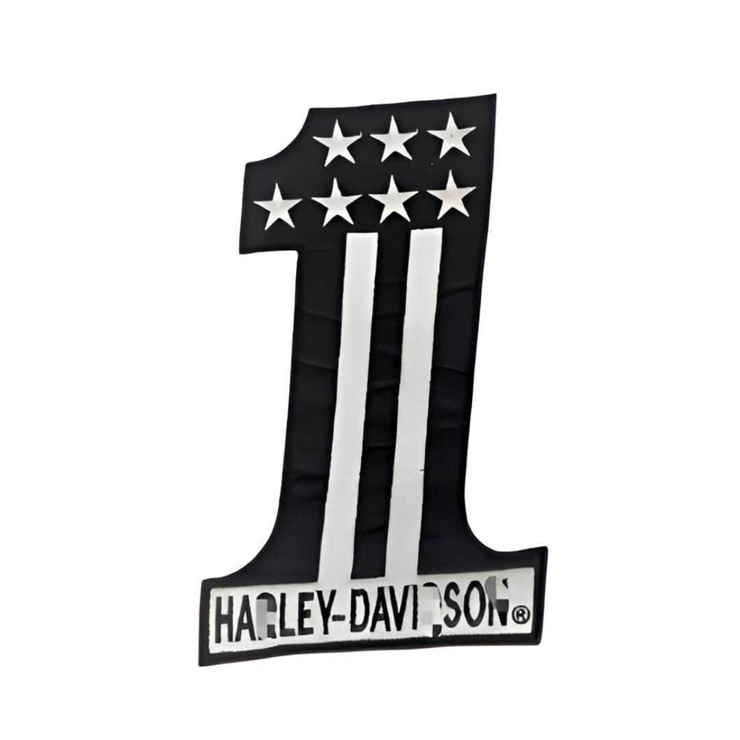 Number 1 Racing Style Patch – Black & White Star Design Embroidered ...