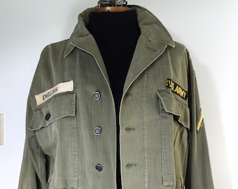 Vintage 1950s/1960s OG-107 Type 1 US Army Utility Shirt ~ Size M