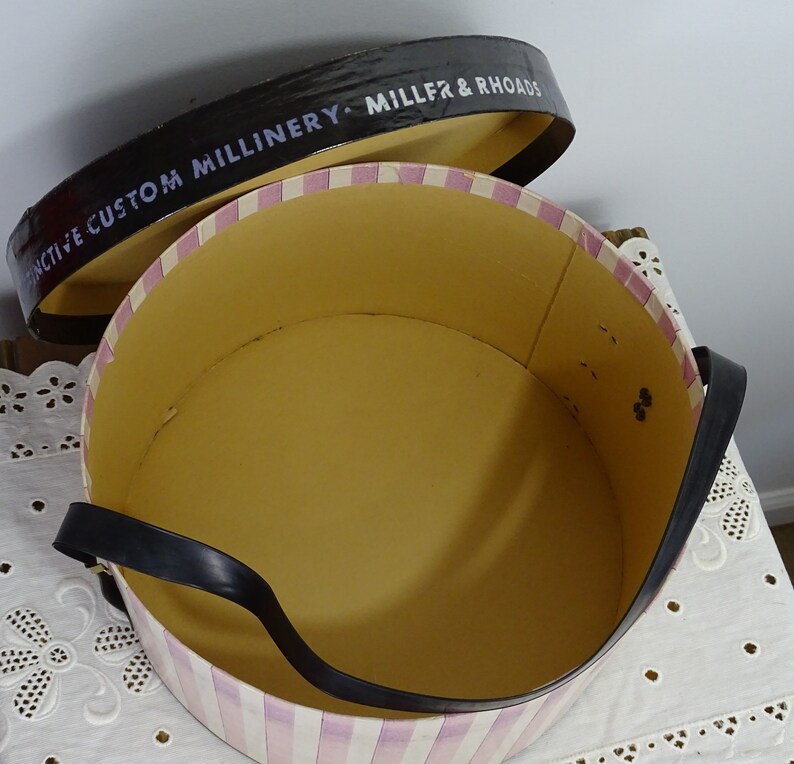 striped hat box