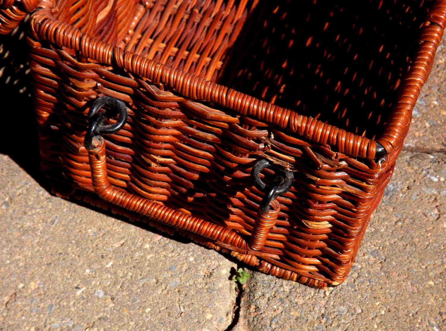Wicker Basket Long Narrow Rectangle Hinged Lidded Wicker Etsy