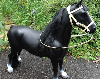 Extra Large Plastic Black Horse, Standing Horse, Big Battat Saddlebred Horse, Western Horse, Toy Pony, 1980s Vintage Horse