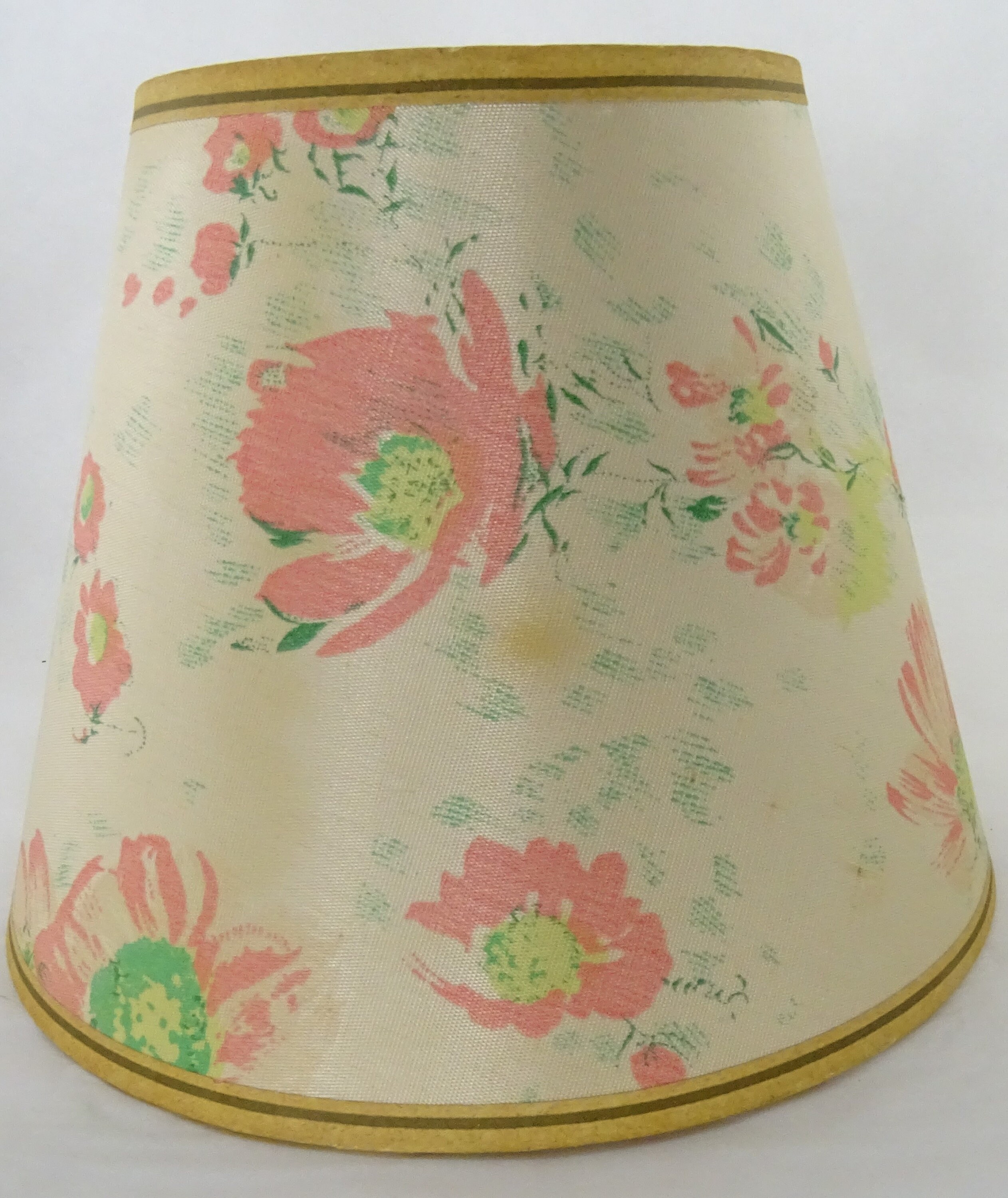 Pink and Green Flower Lamp Frosted Spiral Glass Lamp Vintage | Etsy