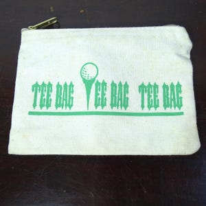Golf Tee Tote Bag, Small Canvas Vintage Zipper Pouch