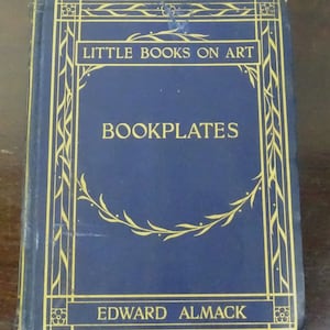 Vintage Small Bookplate Engravings Illustrated Book, 1900's Little Books on Art Reference Book, Antique Hardback First Edition