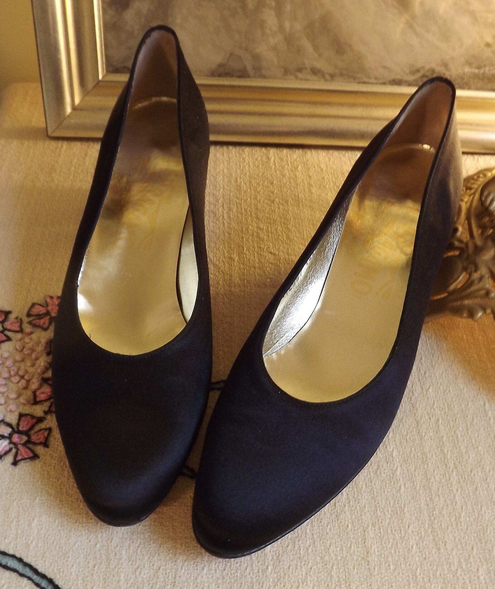 Black Pumps Black Wedding Shoe Black Low Heel Shoe Etsy