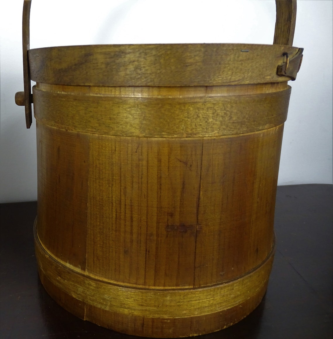 Wooden Ice Bucket Retro Bar Gear Wood Slat Bar Ice Bucket Etsy