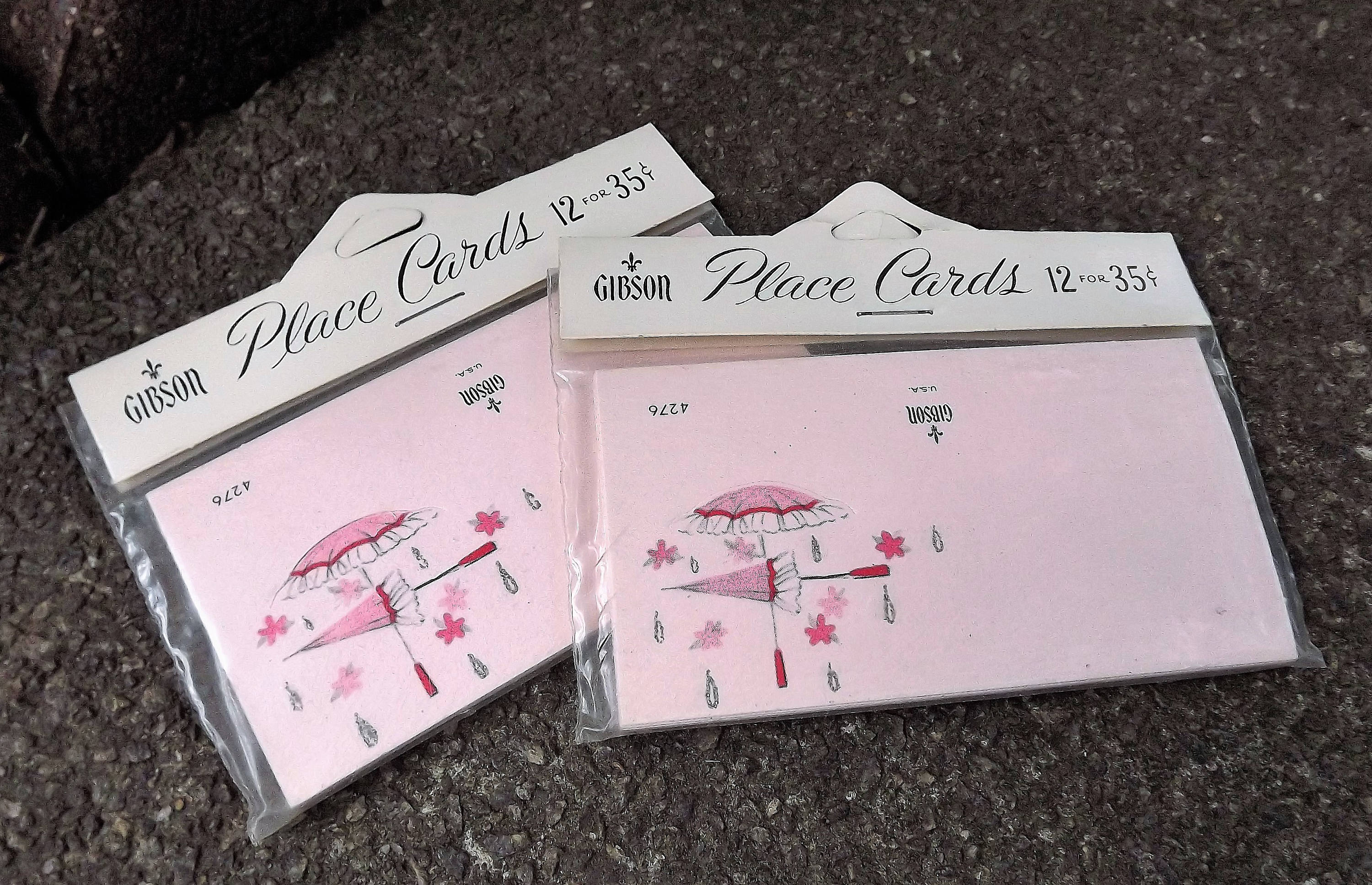 Bridal Shower Place Cards Vintage Wedding Party 50