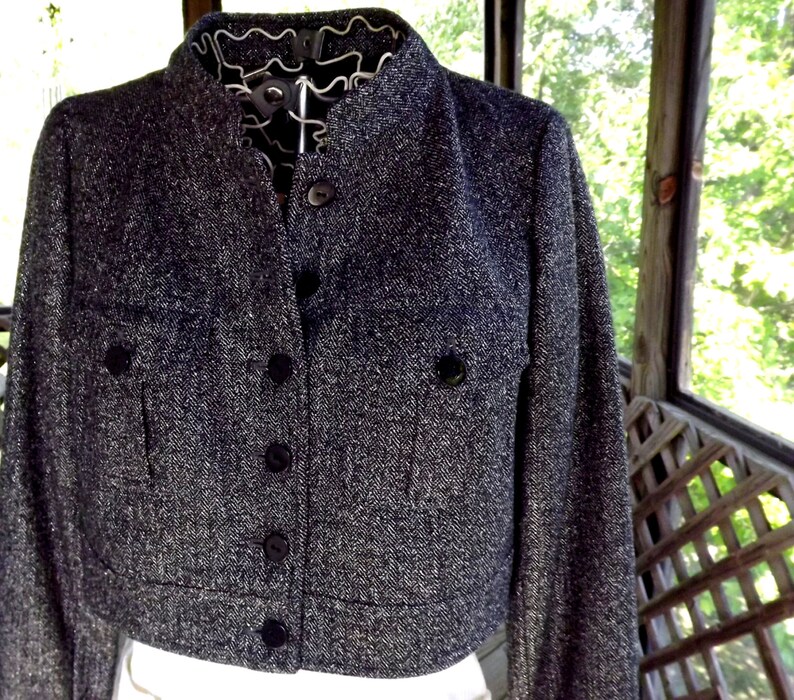 silver short dressy jacket
