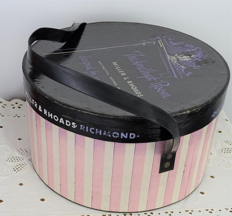 striped hat box