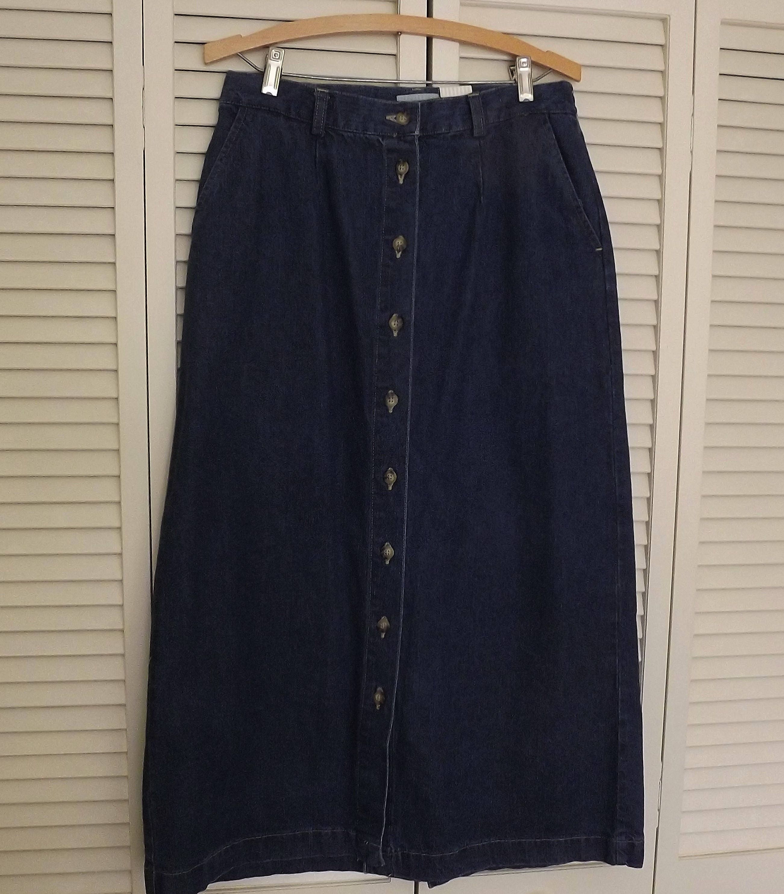 Long Denim Skirt Long Blue Jean Skirt Floor Length Mid Calf | Etsy