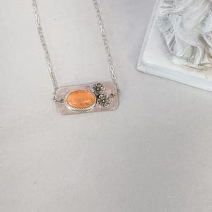 Handcrafted spiny oyster and sterling silver necklace - 925 - flowers - western - boho