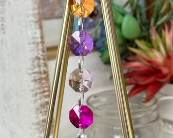 Hanging crystal suncatcher - Window decor sun catcher - Prism window hanging - Rainbow maker - boho decor