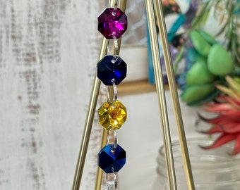 Hanging crystal suncatcher - Window decor sun catcher - Prism window hanging - Rainbow maker - boho decor