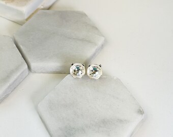 Crystal frost premium crystal sparkle earrings - snow -  crystal clear - stud earrings - 8mm stud