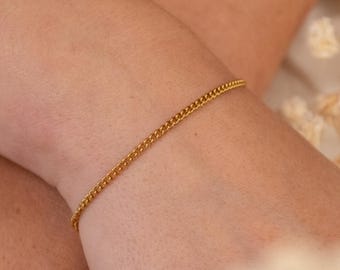Waterproof-18K Gold Filled Chain Bracelet • Minimalist Everyday Essential Bracelets