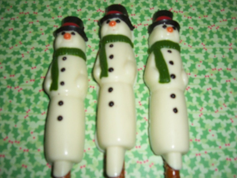 Chocolate Snowman Pretzel Rods Etsy
