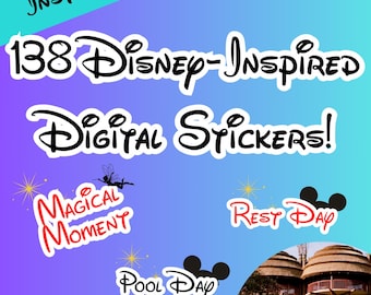 Disney Trip Planner Stickers – 138-Piece Digital Sticker Set (Instant Download)